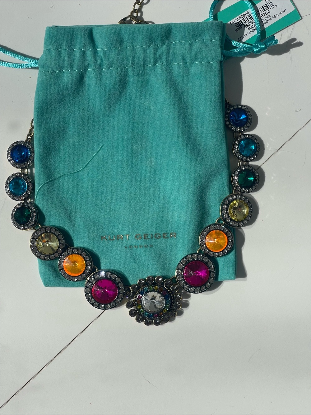 Kurt Geiger London Multicolor Crystal Statement Necklace NWT $298 - Picture 5 of 8